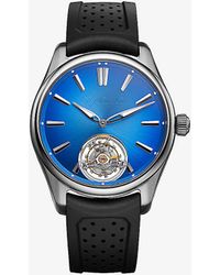 H. Moser & Cie. - 3804-1208 Pioneer Tourbillon Stainless-steel And Rubber Automatic Watch - Lyst
