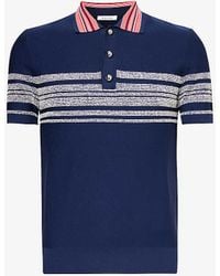 Wales Bonner - Dawn Striped Knitted Polo Shirt - Lyst