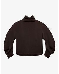 Reiss - Meena High-Neck Long-Sleeve Silk Shirt - Lyst