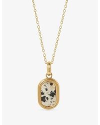 Astley Clarke - X Laura Jackson Oval 18Ct-Plated 925 Sterling- And Dalmation Jasper Locket Necklace - Lyst