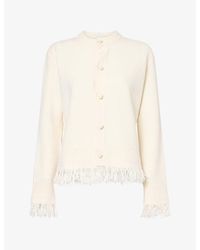 Bottega Veneta - Round-Neck Fringed Wool Cardigan - Lyst