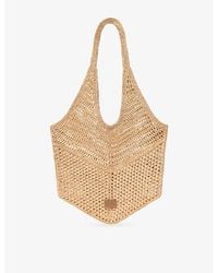 Maje - Branded Flat Raffia Tote Bag - Lyst