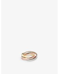 Cartier - Trinity Medium 18ct White-gold, Yellow-gold And Rose-gold Ring - Lyst