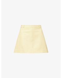 FRAME - The Leather Mini Skirt - Lyst