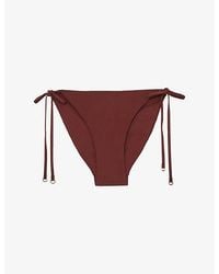 Reiss - Ruby Side-Tie Stretch-Woven Bikini Bottoms - Lyst