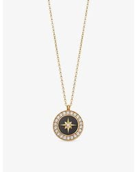 Astley Clarke - Polaris 18Ct-Plated Sterling- Onyx And Sapphire Locket Necklace - Lyst