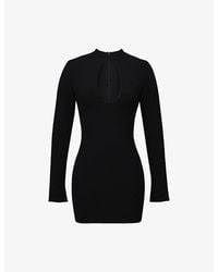 House Of Cb - Lotus Keyhole-Detail Stretch-Crepe Mini Dress Xs (A-C Cup) - Lyst
