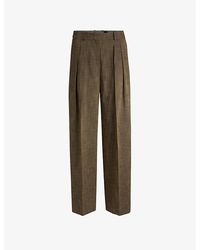 BOSS - Centre-Crease Straight-Leg Mid-Rise Woven Trousers - Lyst