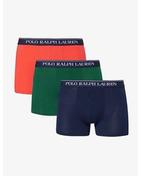 Polo Ralph Lauren - Pack Of Three Branded-waistband Stretch-cotton Trunk - Lyst