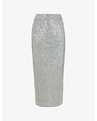 Whistles - Sequin-embellished High-waist Recycled-polyester Midi Skirt - Lyst