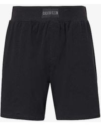 Calvin Klein - Logo-patch Relaxed-fit Stretch-cotton Shorts X - Lyst