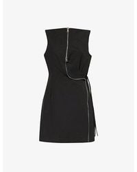Wynn Hamlyn - Lucie Abstract-zipper Cotton-blend Mini Dress - Lyst