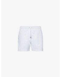 Sunspel - Elasticated-waist Regular-fit Striped Recycled Polyester-blend Swim Shorts Xx - Lyst