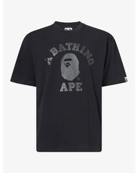 A Bathing Ape - Tonal Logo-Print College Cotton T-Shirt - Lyst