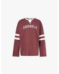 ADANOLA - Varsity Boxy Long Sleeve Cotton-Jersey T-Shirt - Lyst