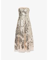 Needle & Thread - Feather Sequin-Embellished Woven Midi Dress - Lyst