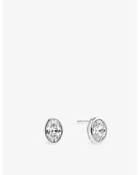 Sif Jakobs - Sardinien Ovale Rhodium-Plated Sterling And Cubic Zirconia Stud Earrings - Lyst