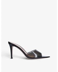 Gianvito Rossi - Elle Leather And Pvc Heeled Mules - Lyst
