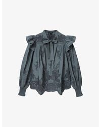 AllSaints - Nisa Floral-Embroidered Cotton Top - Lyst
