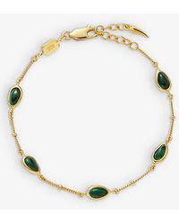 Missoma - Mala 18ct Recycled Yellow -plated Vermeil Sterling-silver And Malachite Bracelet - Lyst
