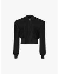 Rick Owens - Cropped Stand-collar Leather Bomber Jacket - Lyst