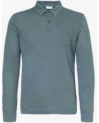 Sunspel - Riviera Long-sleeve Cotton-piqué Polo Shirt Xx - Lyst