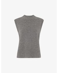 Whistles - Sleeveless Relaxed-Fit Wool Top - Lyst