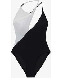 Reiss - Leighton Colourblock Stretch Cotton-blend Swimsuit - Lyst