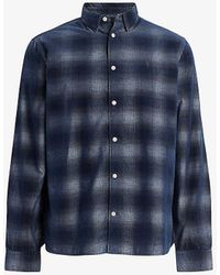 AllSaints - Salinas Check-print Organic-cotton Shirt - Lyst