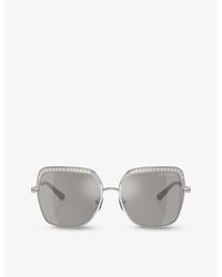 Michael Kors - Mk1141 Greenpoint Square-frame Metal Sunglasses - Lyst