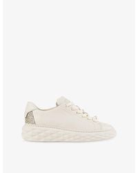 Jimmy Choo - Diamond Light Maxi Glitter-Embellished Leather Trainers - Lyst