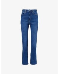 FRAME - The Pencil Five-Pockets Straight-Leg High-Rise Stretch-Denim Blend Jeans - Lyst