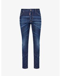 DSquared² - Vy Blue Cool Guy Regular-fit Tapered-leg Stretch-denim Jeans - Lyst