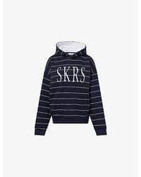 Sisters & Seekers - Striped Logo Cotton-Blend Hoodie - Lyst