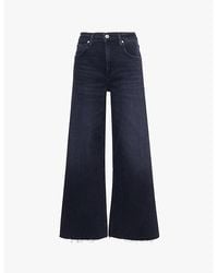 Citizens of Humanity - Lyra Brand-Patch Wide-Leg High-Rise Stretch-Denim Blend Jeans - Lyst