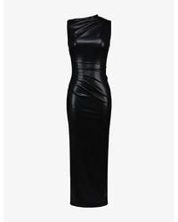 House Of Cb - Maya Sleeveless Faux-Leather Maxi Dress - Lyst