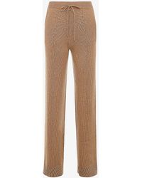 House Of Cb - Yalina Elasticated-waist Straight-leg High-rise Stretch-knit Trouser - Lyst