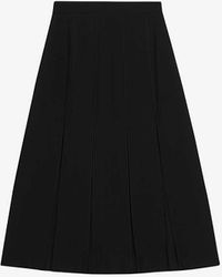 Ted Baker - Addelia Sheer-panel High-rise Woven Midi Skirt - Lyst