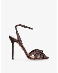 Aquazzura - Soulmate Satin Heeled Sandals - Lyst