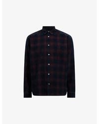 AllSaints - Daybreaker Logo-Embroidered Checked Organic-Cotton Shirt - Lyst