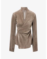 Rick Owens - Laura Wrap Velvet Top - Lyst