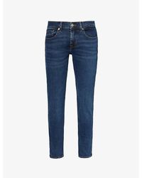7 For All Mankind - Slimmy Slim-fit Tapered-leg Stretch-denim Jeans - Lyst