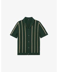 Reiss - Ellingham Striped Knitted Cotton-Blend Shirt - Lyst