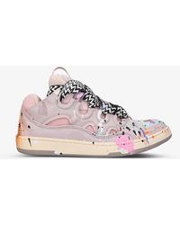Lanvin - X Gallery Dept. Curb Graphic-Print Suede Mid-Top Trainers - Lyst