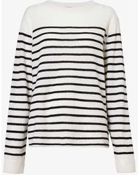 Reformation - Boyfriend Striped Recycled Cashmere-blend Knitted Jumper - Lyst