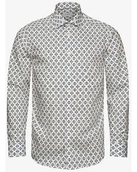 Eton - Medallion-print Slim-fit Cotton And Lyocell Shirt - Lyst