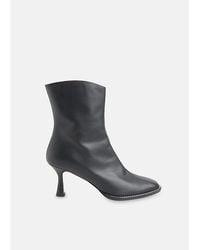 Whistles - Nettie Contrast-Stitch Heeled Leather Ankle Boots - Lyst