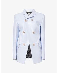 KHAITE - Rolo Double-Breasted Leather Jacket - Lyst