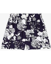 Maje - Floral-pattern High-rise Cotton-poplin Shorts - Lyst