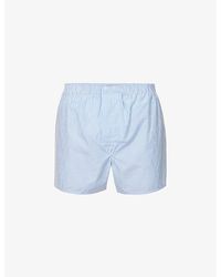 Derek Rose - James Striped-Pattern Classic-Fit Cotton Boxer Briefs - Lyst